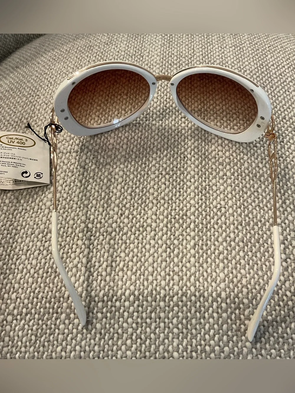 H&M White & Gold Oversized Sunglasses
